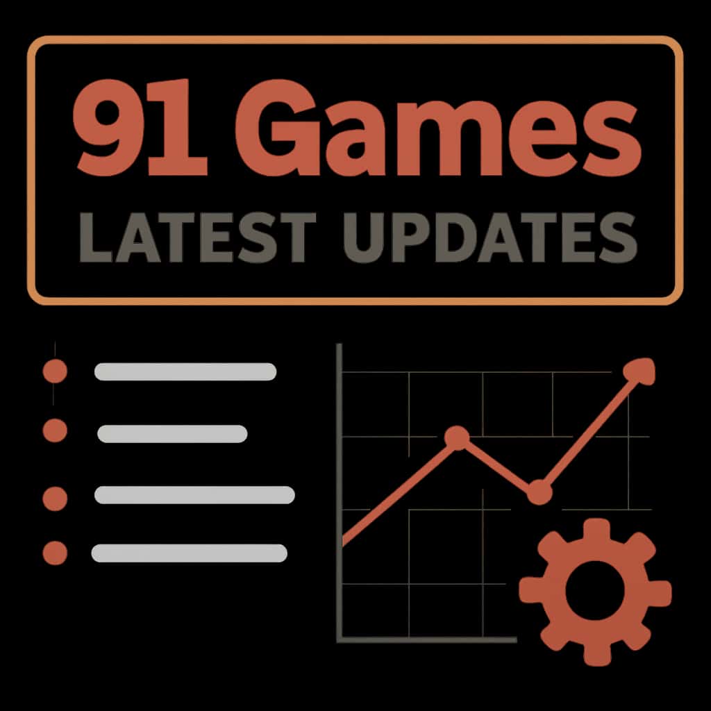An educational diagram outlining details of 91 Games updates.