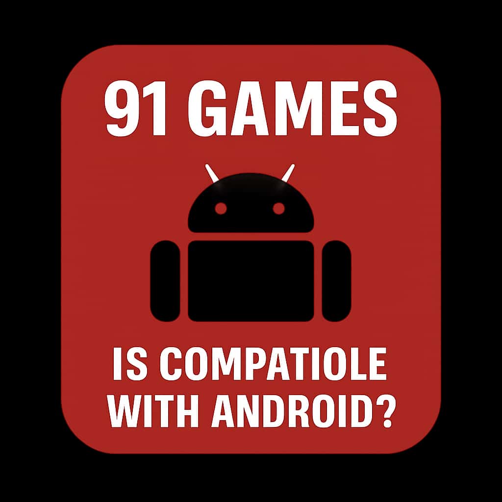 A badge illustrating compatibility of 91 Games with Android.