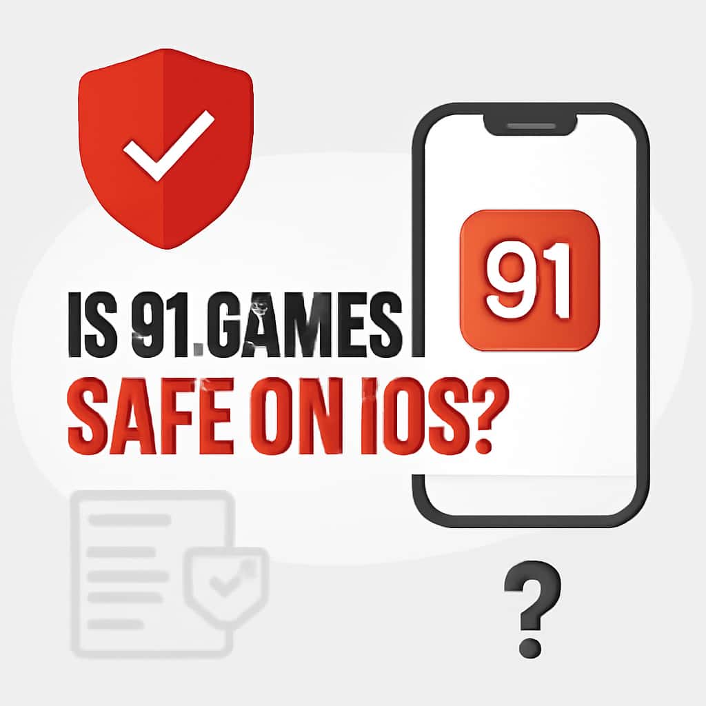 Diagram illustrating the safety checks for downloading 91 Games on iOS.
